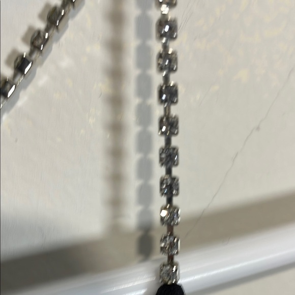 Vintage Black Sleeveless Crystal Spaghetti Strap Slip Dress - Picture 4 of 9